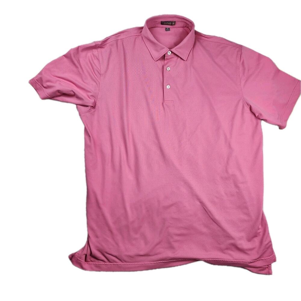 Peter Millar Men Summer Comfort Golf Performance Polo Shirt Short Sleeve Pink XL - Picture 4 of 5